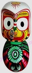 Neem Wood Lord Jaganatha,Balabhadra,Subhadra Idol 6 Inch (15 Cms)