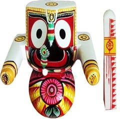 Neem Wood Lord Jaganatha,Balabhadra,Subhadra Idol 6 Inch (15 Cms)