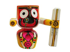 Jagannath, Balabhadra & Subhadra Neem Wood Idol 4 Inch (10 Cms)