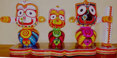 Lord Jagannath, Balabhadra & Subhadra Singhasana 8 Inch