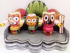 Wooden Dias For Lord Jagannath, Balabhadra & Subhadra 6 Inch