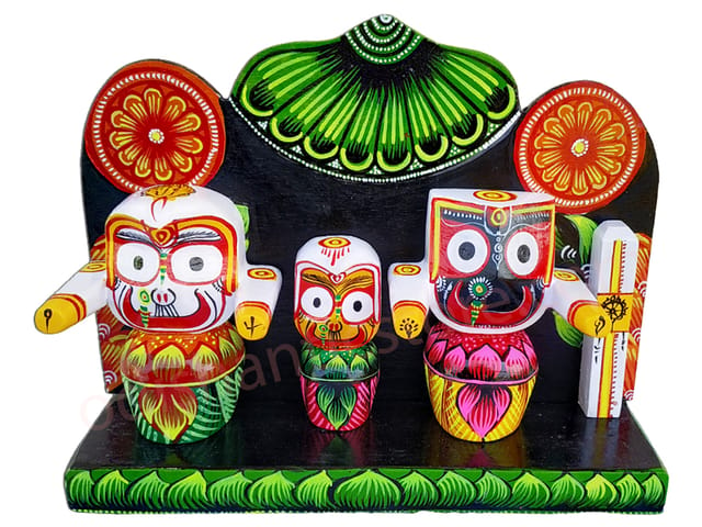 Lord Jagannath, Balabhadra & Subhadra With Prabha 4 Inch