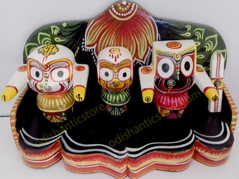 Lord Jagannath, Balabhadra & Subhadra With Prabha 4 Inch