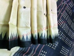 Tussor Silk Sambalpuri Balck Anchal Design Butique Saree