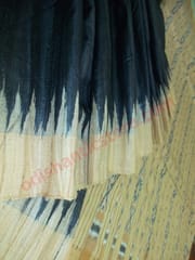 Tussor Silk Ghichha Saree Black Colour And Yelow Anchal