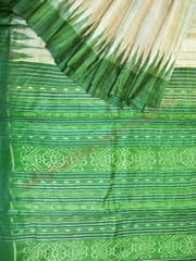 Tussor Ghichha Silk Saree Cream Colour And Green Anchal