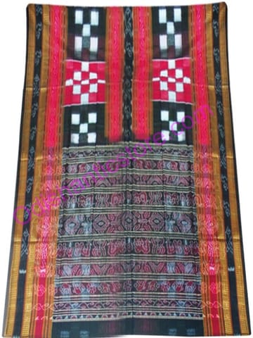 Bichitrapuri Sambalpuri Design Red Colour And Black Anchal