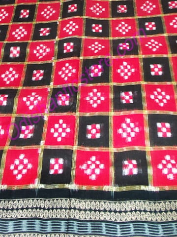 Passapalli Sambalpuri Design Red Colour And Black Anchal