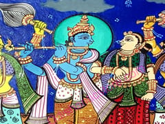 Canvas Painting Lord  Krishna Rasalila With Gopi