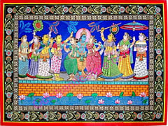 Canvas Painting Lord RadhaKrishna Rasa Lila