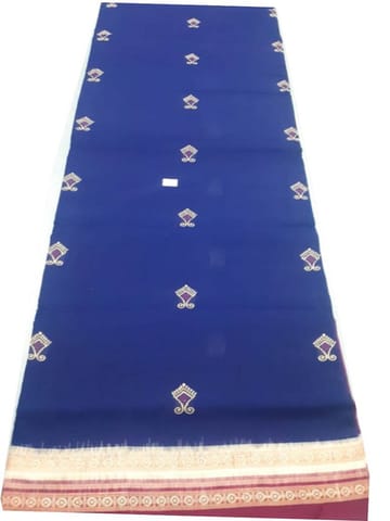 Sambalpuri Blue colour with Dimond desgin And Merun Border