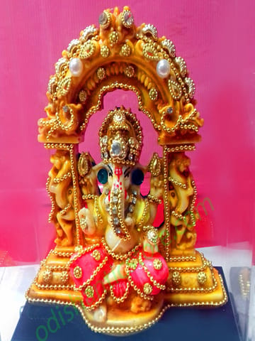 Marble Work Sitting Lord Ganesh With Arch