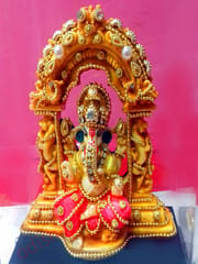 Marble Work Sitting Lord Ganesh With Arch