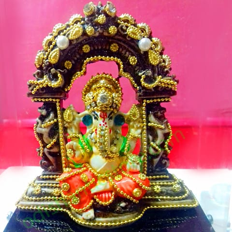 Marble Sitting Lord Ganesh With Arch