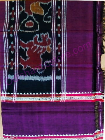 Sambalpuri Hand Woven Traditional Cotton Violet Gamuchha