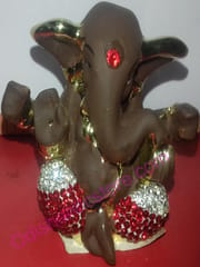 Coffee Color Alloy Metal Showpiece Lord Ganesh