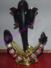 Golden Plated Alloy Metal Showpiece Lord Ganesh