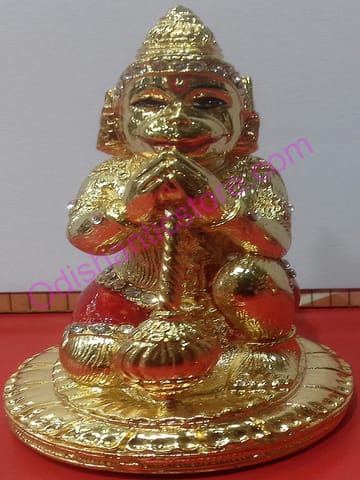 Gold Plated Alloy Metal Lord Hanuman Showpiece