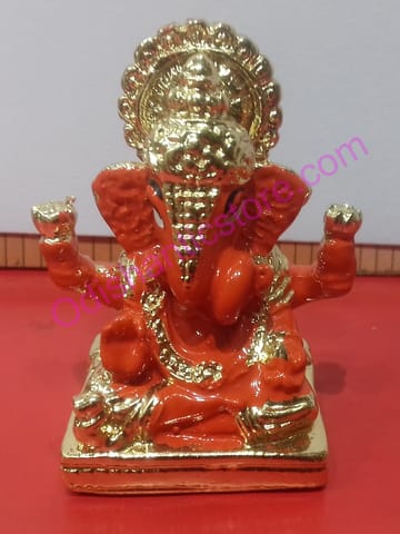 Gold Plated Alloy Metal Lord Ganesh Showpiece