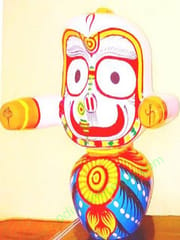 6 Inch Lord Jagannath, Balabhadra & Subhadra Idol With Singhasana