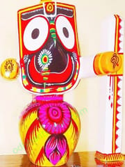 6 Inch Lord Jagannath, Balabhadra & Subhadra Idol With Singhasana