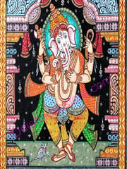 Dancing Lord Ganesh With Arch Canvas Painting