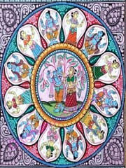 Lord Radhakrishnna Dashabatara Canvas Painting