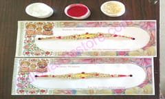 Golden Crystal Stone Design Rakhi