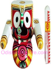 Jagannath, Balabhadra & Subhadra Idol Neem Wood 10 Inch