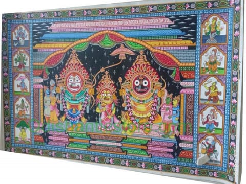 Canvas Painting Lord Jagannath Balabhadra And Subhadra