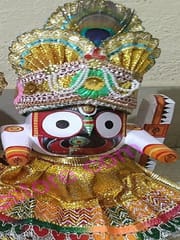 Lord Jagannath Idol With Pagadi Dress 4 Inch