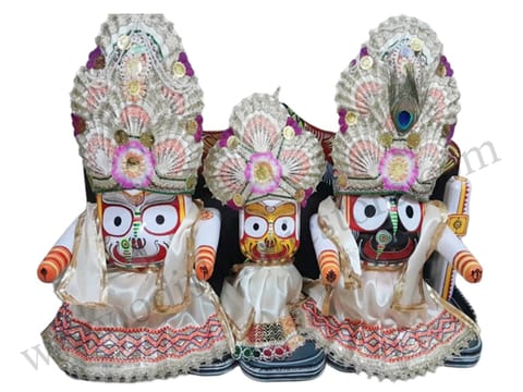 Hand Stiching Lord Jagannath Balabhadra And Devi Subhadra Pagadi Dress 8 Inch