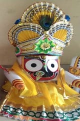 Lord Jaganatha Patitapaban Wooden Idol With Dress 10 Inch