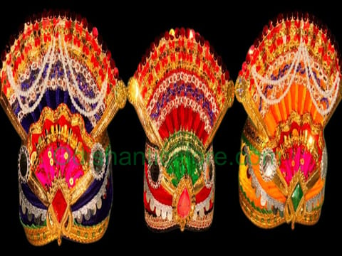 Cotton Puja Mukuta Lord Jagannath Balabhadra Subhadra 10 Inch